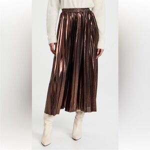 En Saison Free People Shimmering Copper Midi Skirt - Size Medium